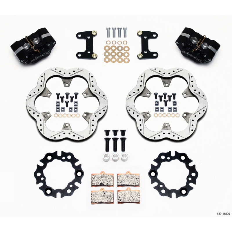 Wilwood GP320 Front Kit Top Mount 10.50in SuperAlloy Vntd Rtr Asph Midget