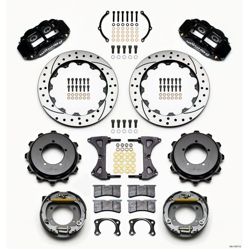Wilwood Narrow Superlite 4R Rear Kit 12.88in Drilled Speedway Eng Floater w/ New Style End