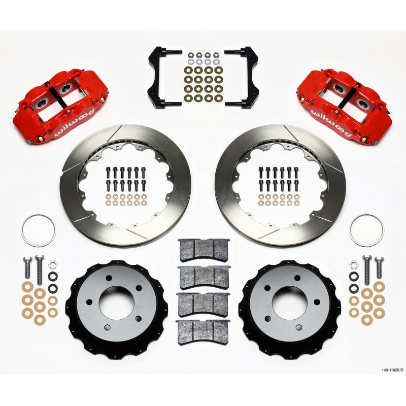 Wilwood Narrow Superlite 4R Rear Kit 12.88in Red 84-87 Corvette C4
