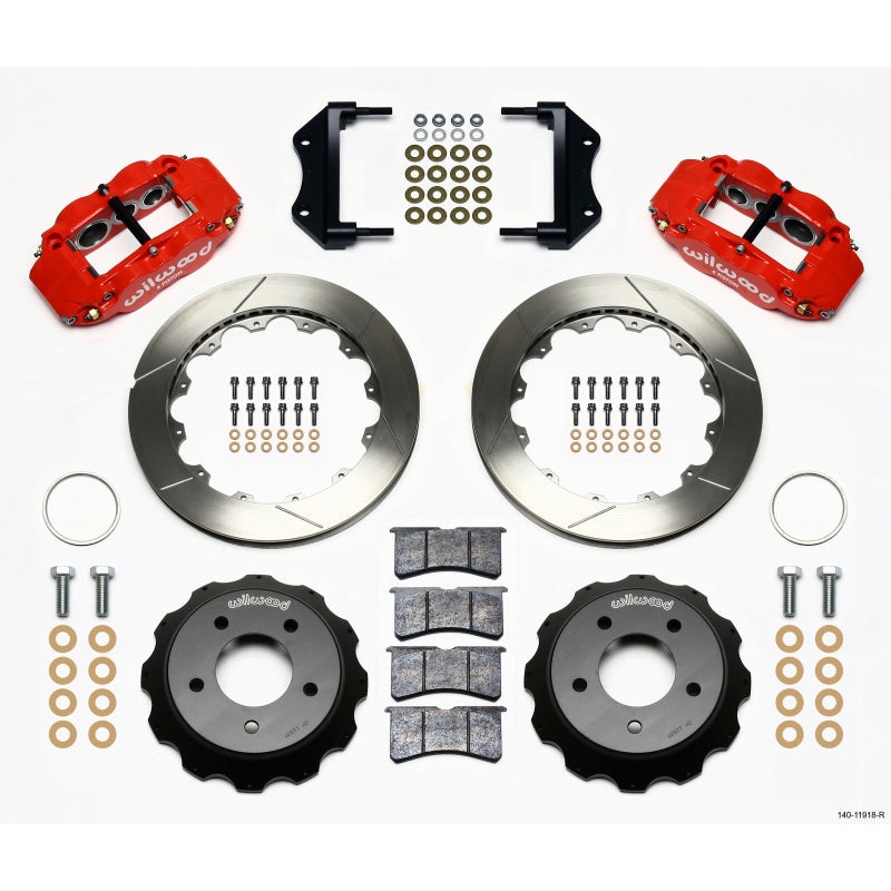 Wilwood Narrow Superlite 6R Front Hat Kit 12.88in Red 84-87 Corvette C4