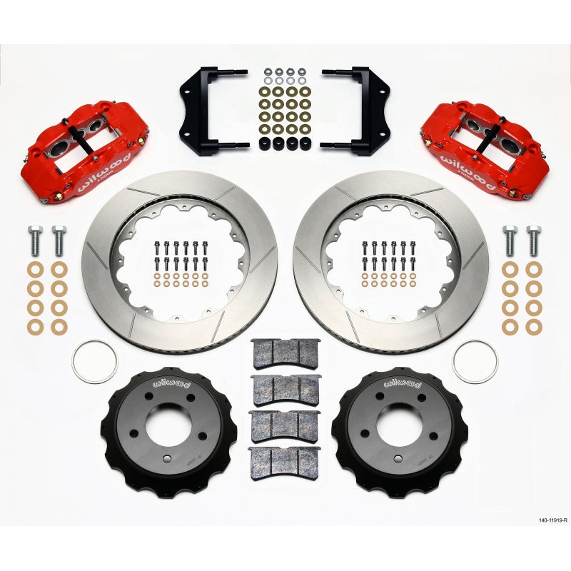 Wilwood Narrow Superlite 6R Front Hat Kit 14.00in Red 84-87 Corvette C4