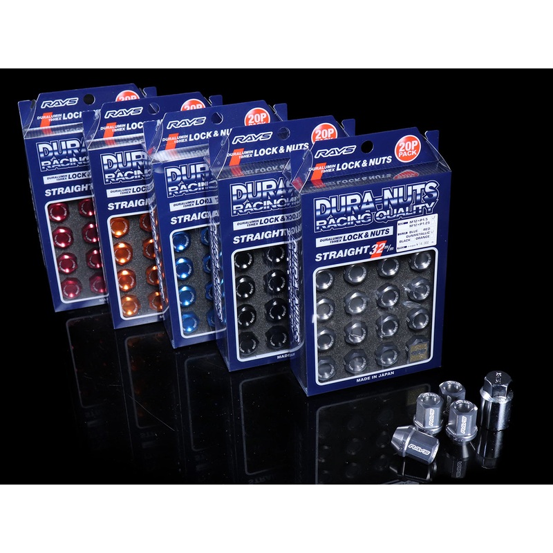 Rays L32 Dura-Nuts Straight Type Lug & Lock Set - M12X1.25