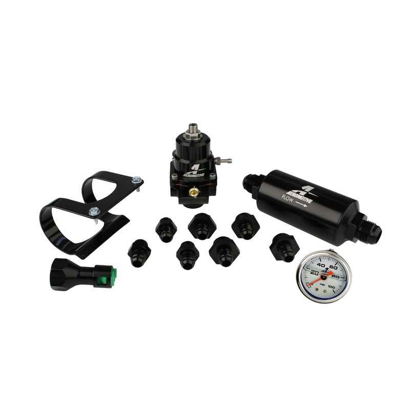 Aeromotive Stealth System, EFI, OEM Returnless Rail (Regulator, Filter, Filter Bracket, Gauge, 3/8" Quick Connect, Fittings)
