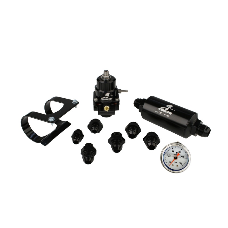 Aeromotive System, Fuel, Stealth, Bypass Carb (Regulator, Filter, Filter Bracket, Gauge, Fittings)
