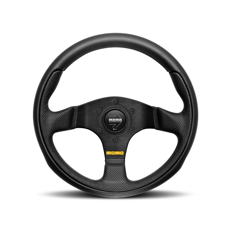 Momo Trek RSteering Wheel - Trek R/350 mm mmeter -  Black AirLeather/Brshd Al Spokes