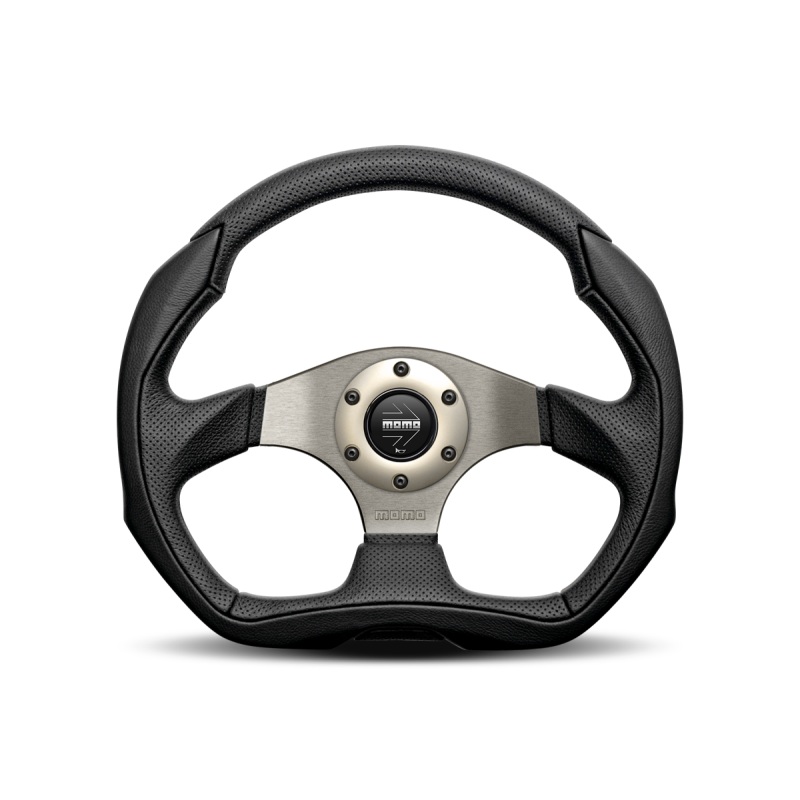 Momo Eagle Steering Wheel 350 mm - Black Leather/Anth Spokes