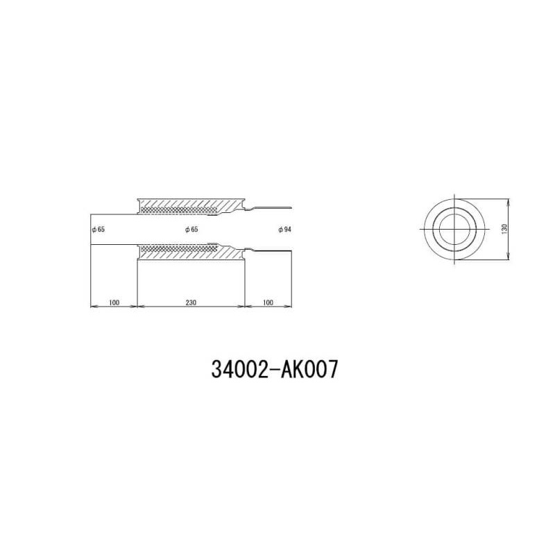 HKS UNIVERSAL EX H/M SUS 130-65 (MOQ: 8pcs)
