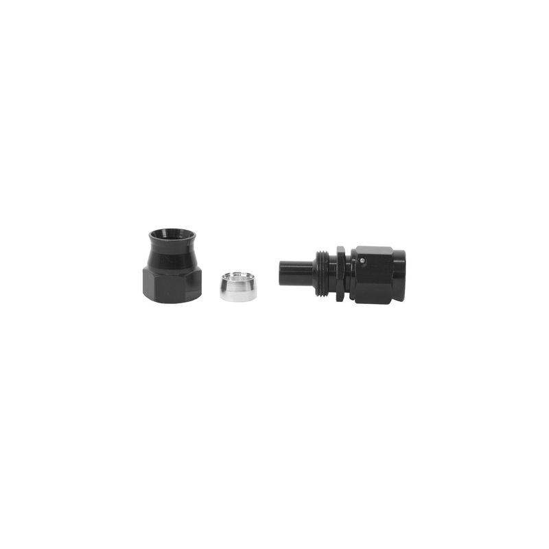 Aeromotive Hose End, PTFE, AN-06, Straight, Black Anodized