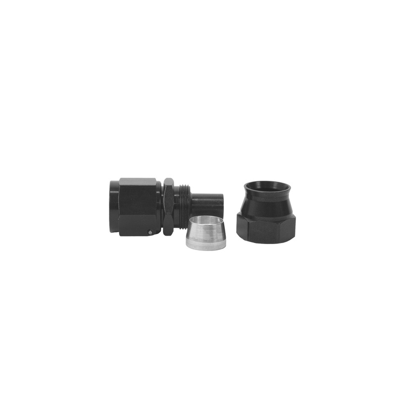 Aeromotive Hose End, PTFE, AN-10, Straight, Black Anodized