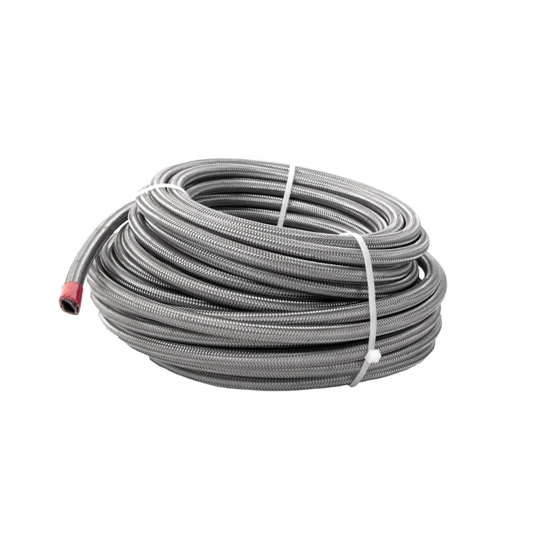Aeromotive Hose, Fuel, PTFE, Stainless Steel Braided, AN-06 x 12'