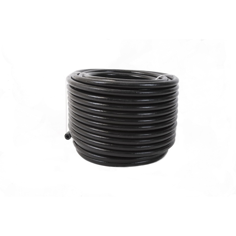 Aeromotive Hose, Fuel, PTFE, Stainless Steel Braided, Black Jacketed, AN-06 x 4'