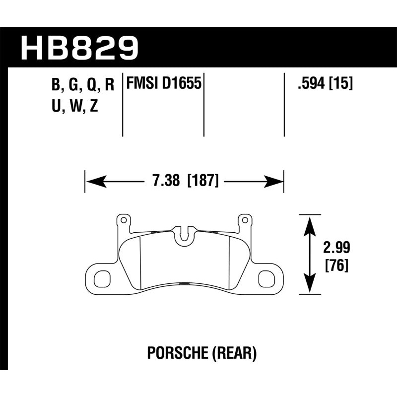 Hawk 12-17 Porsche 911 Performance Ceramic Street Rear Brake Pads
