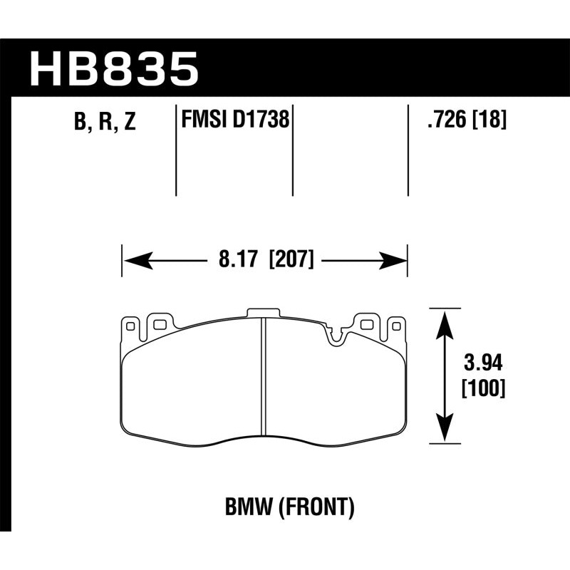 Hawk 13-16 BMW 5 Series HPS 5.0 Front Brake Pads