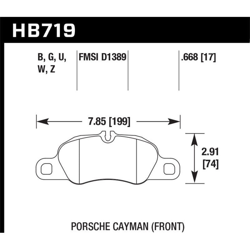 Hawk 2013-2016 Porsche 911 Series Performance Ceramic Front Brake Pads (Does not fit S models)