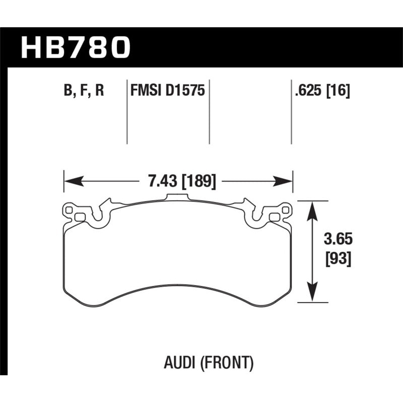 Hawk 2016 Audi A8 Front High Performance Brake Pads