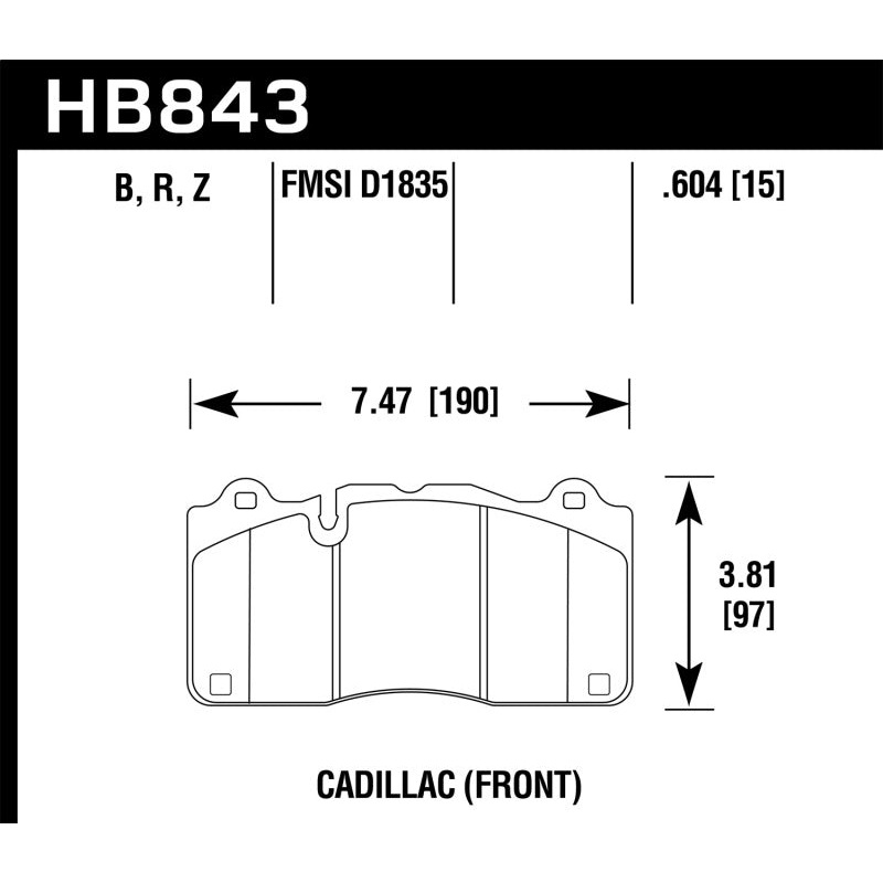 Hawk 2016 Cadillac CTS DTC-70 Front Race Brake Pads