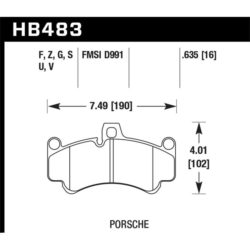Hawk Porsche GT3 DTC-60 Street Front Brake Pads
